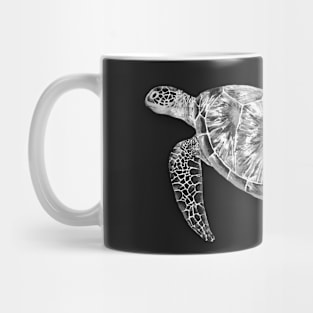 Black and White Sea Turtle Mug